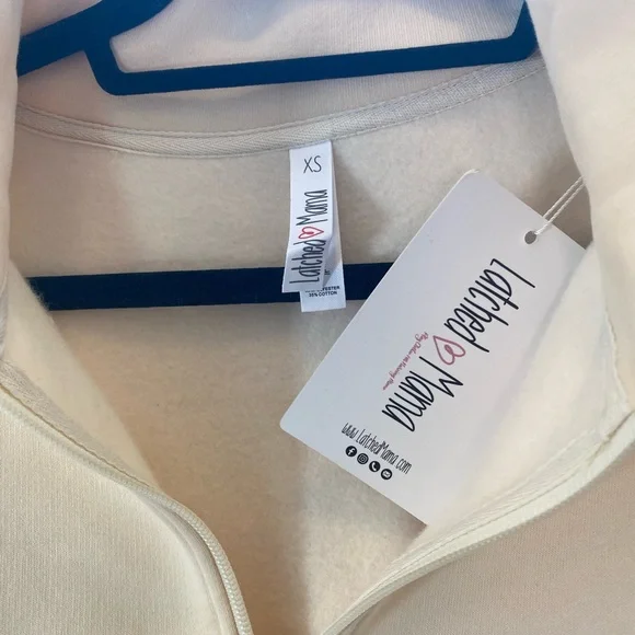 Latched Mama Cream Quarter-Zip Sweatshirt - Picture 5 of 6